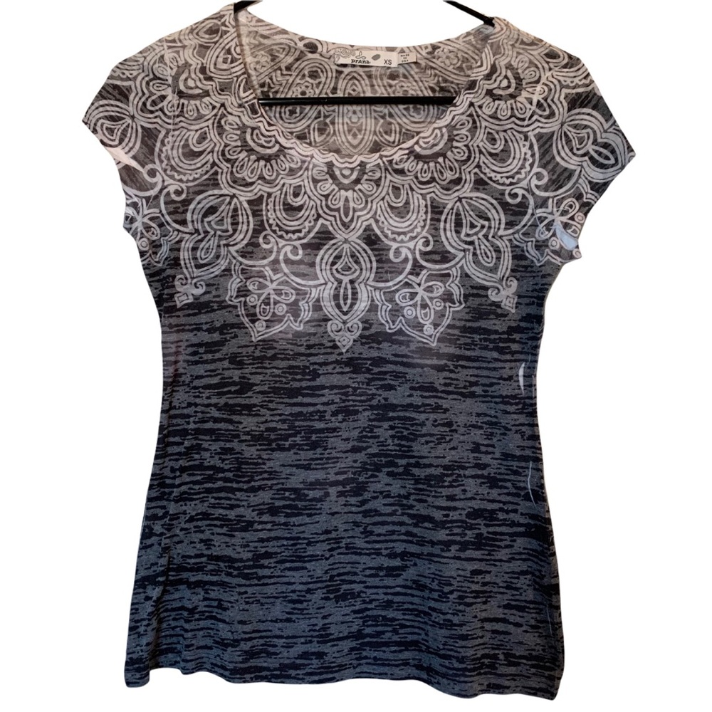 PrAna Women’s T-Shirt Gray Cap Sleeve Size XS